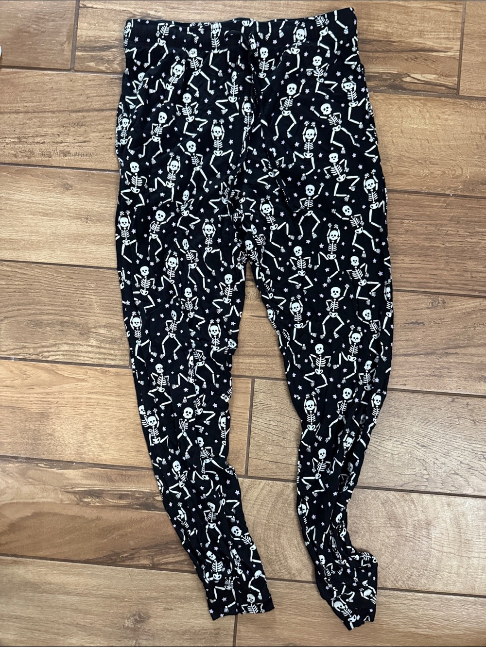 Caden Lane GLOW IN THE DARK Black Leggings with White Dancing Skeletons